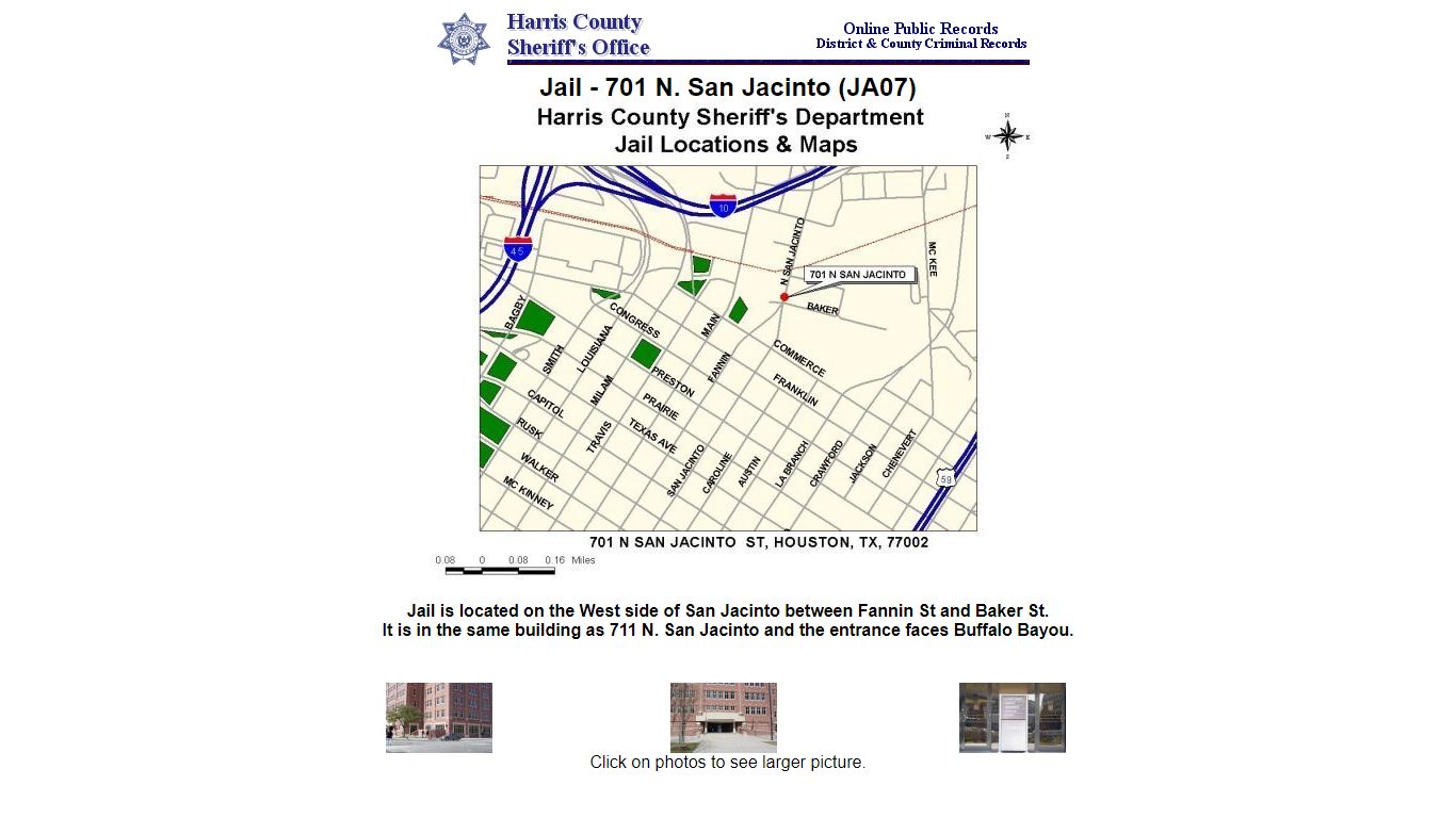 Jail - 701 N. San Jacinto (JA07) - Harris County Sheriff's Office